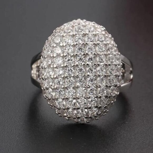 NEW 925 SILVER DIAMOND ENGAGEMENT RING, CUTE RING, SHINY RING. - Picture 6 of 7